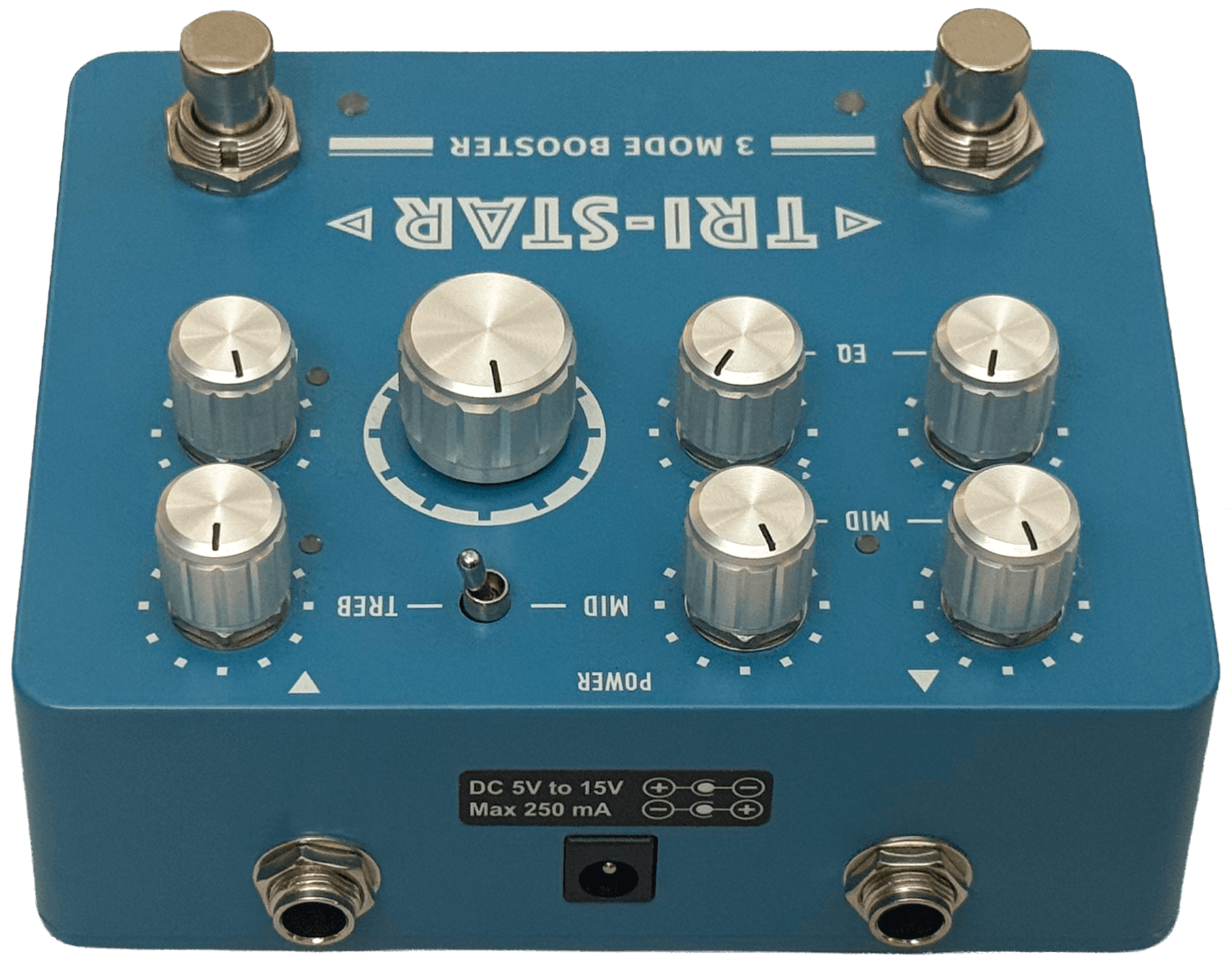 Tri-Star rear connection panel with DC input and audio jacks